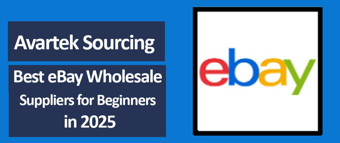 Illustration representing the best eBay wholesale suppliers for beginners in 2025, featuring delivery boxes, supplier icons, and online marketplace graphics