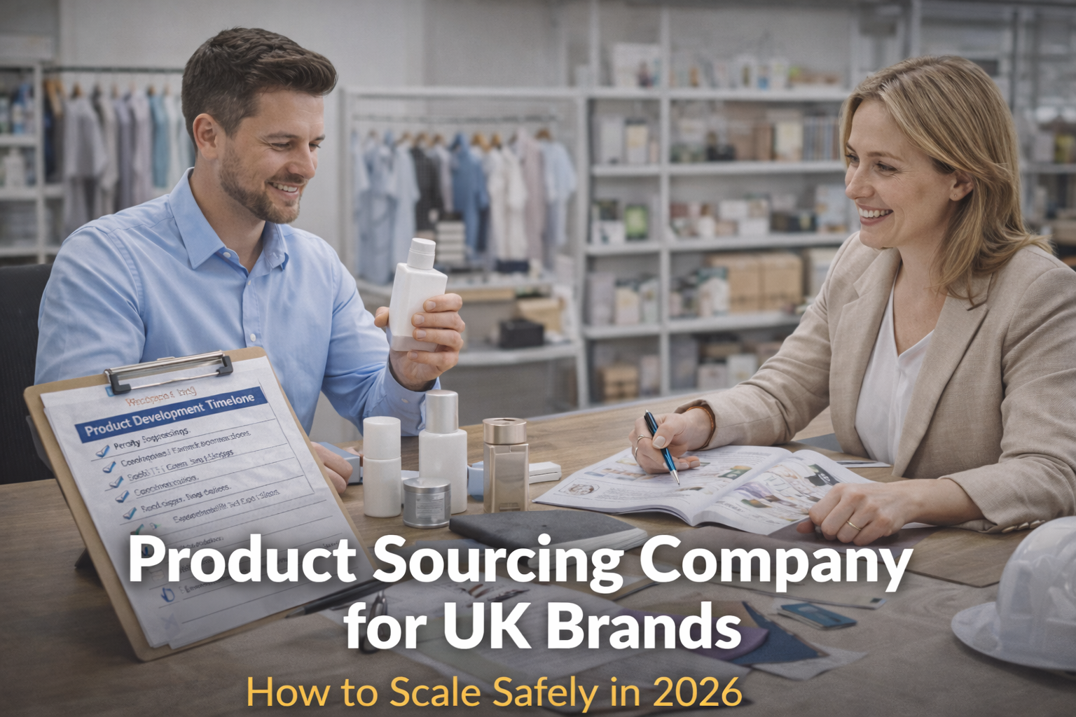UK brand product development sourcing workflow with supplier and packaging approvals