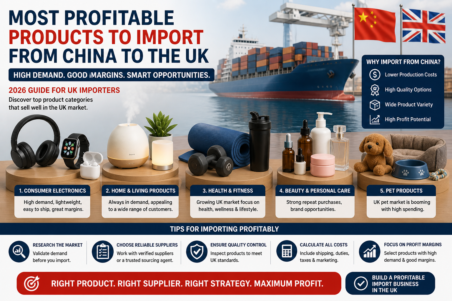 profitable products to import from China showing product selection, market research, and sourcing strategy for UK businesses